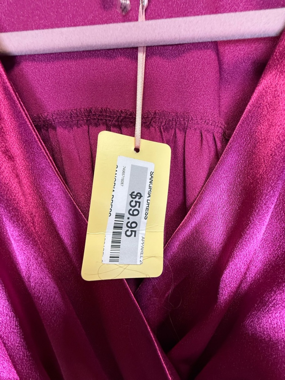 entro Deep Magenta Satin Mini Dress Women’s Size Large - Picture 4 of 6